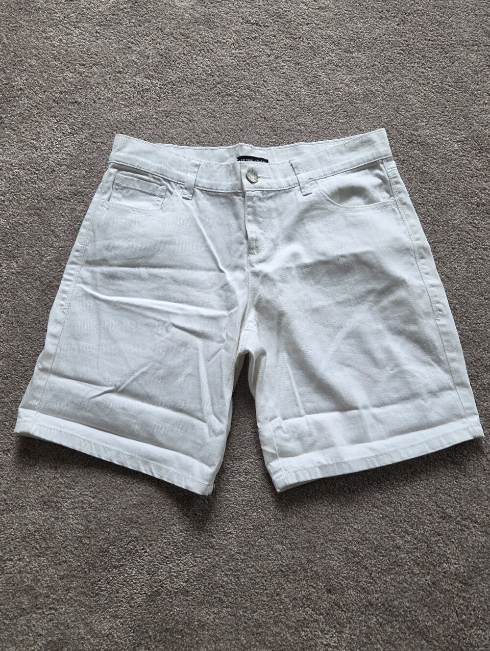 New York & Company White Denim Bermuda Shorts